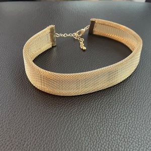 Gold chain choker necklace